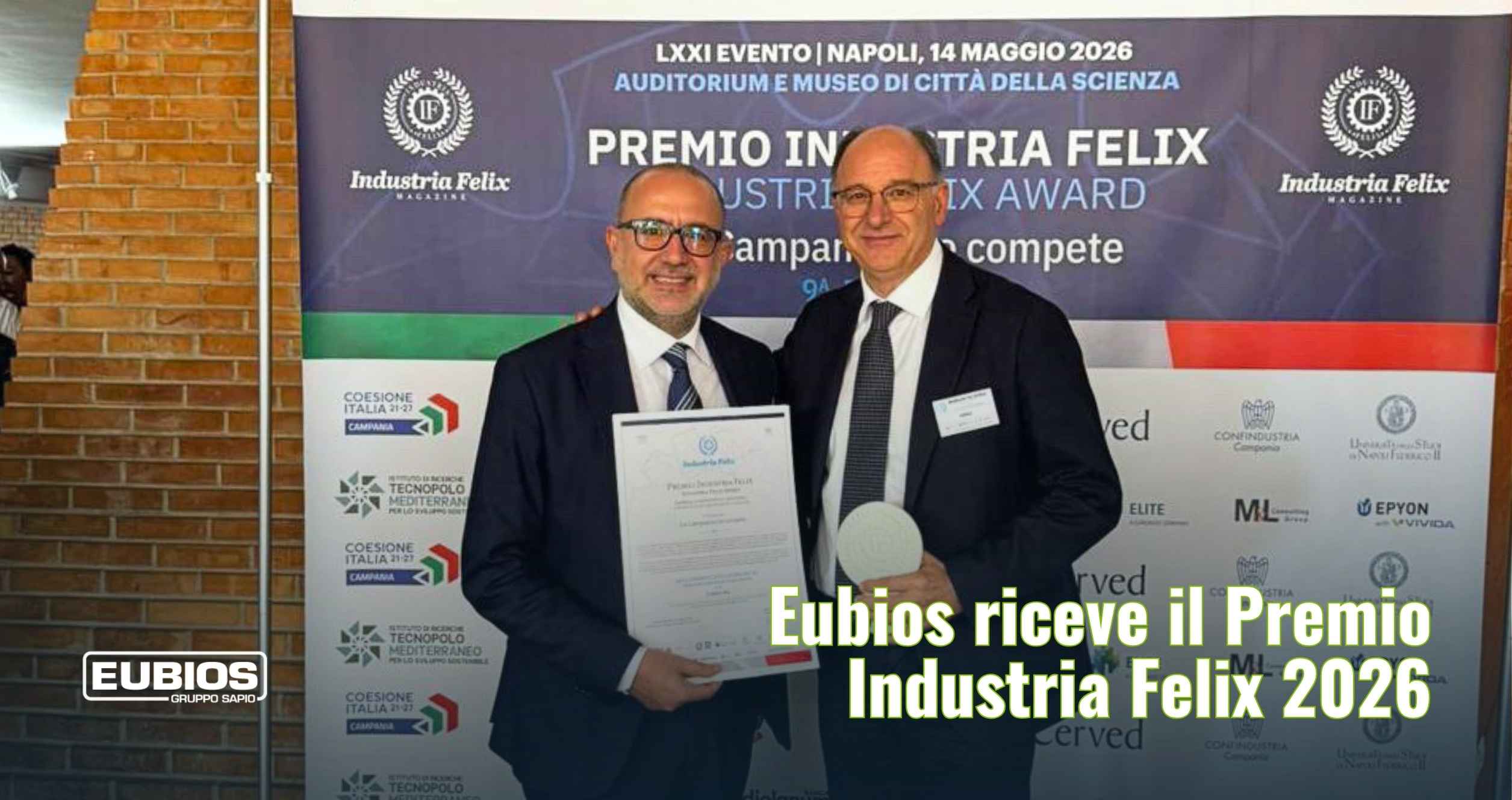 eubios-riceve-premio-industria-felix-2026-campania